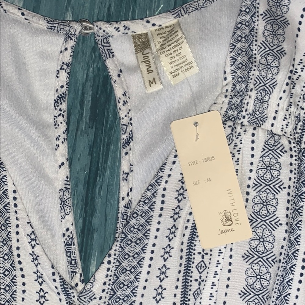 Blue and white romper dress - Picture 3 of 4